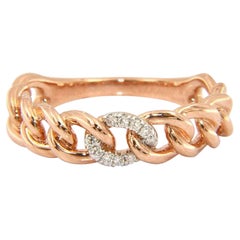 New Gabriel & Co. Diamond Chain Link Band Ring in 14K Rose Gold