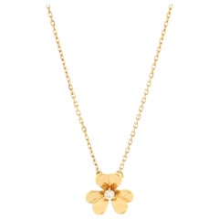Van Cleef & Arpels Frivole Pendant Necklace 18K Yellow Gold and Diamond Mini
