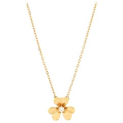 Van Cleef & Arpels Collier pendentif Frivole Mini en or jaune 18 carats et diamants