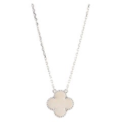Van Cleef & Arpels Vintage Alhambra Pendant Necklace 18K White Gold