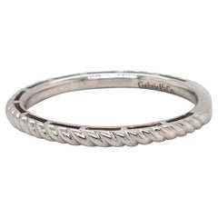 New Gabriel & Co. Twisted Rope Stackable Band Ring in 14K White Gold