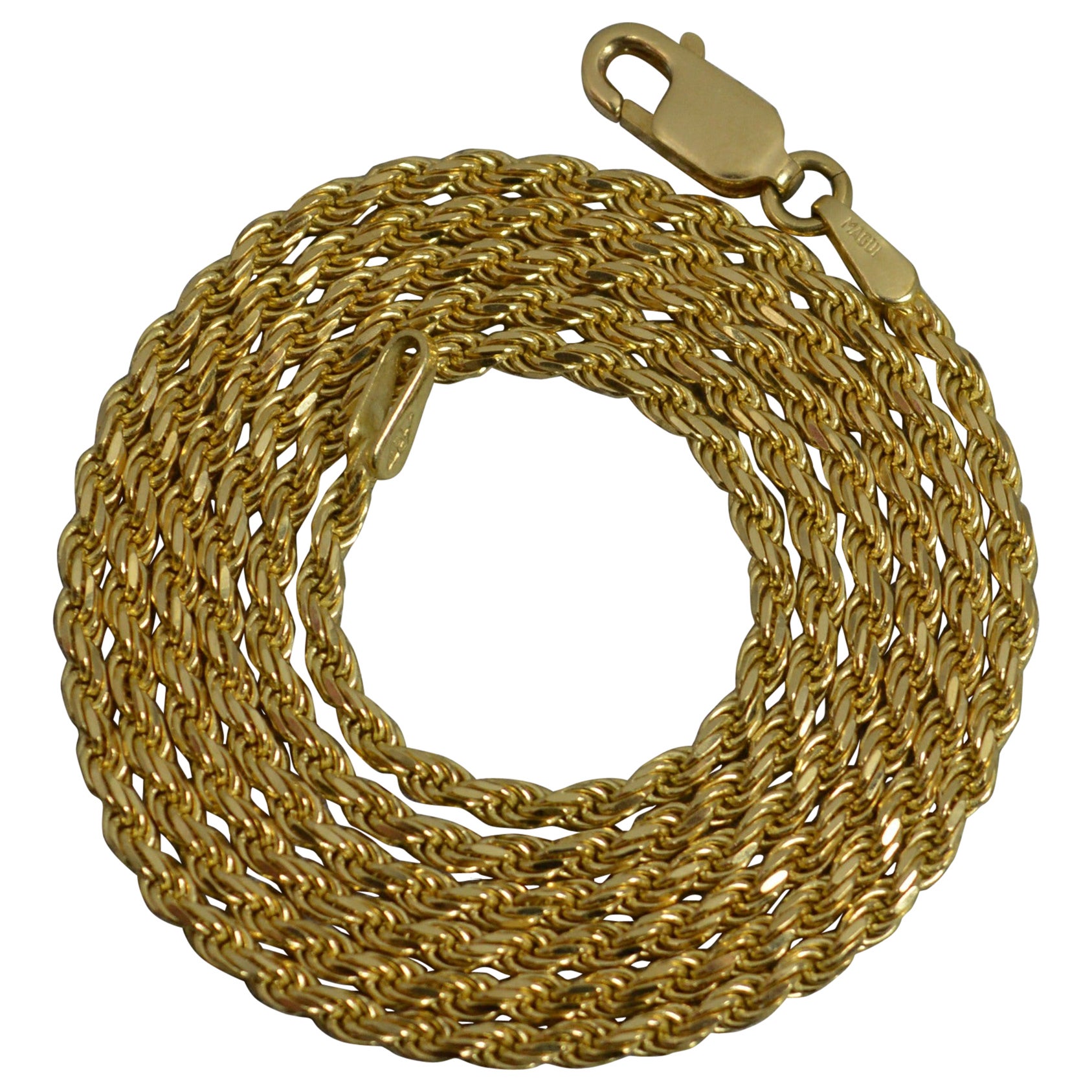 Quality 18 Carat Gold Rope Twist Link Chain Necklace