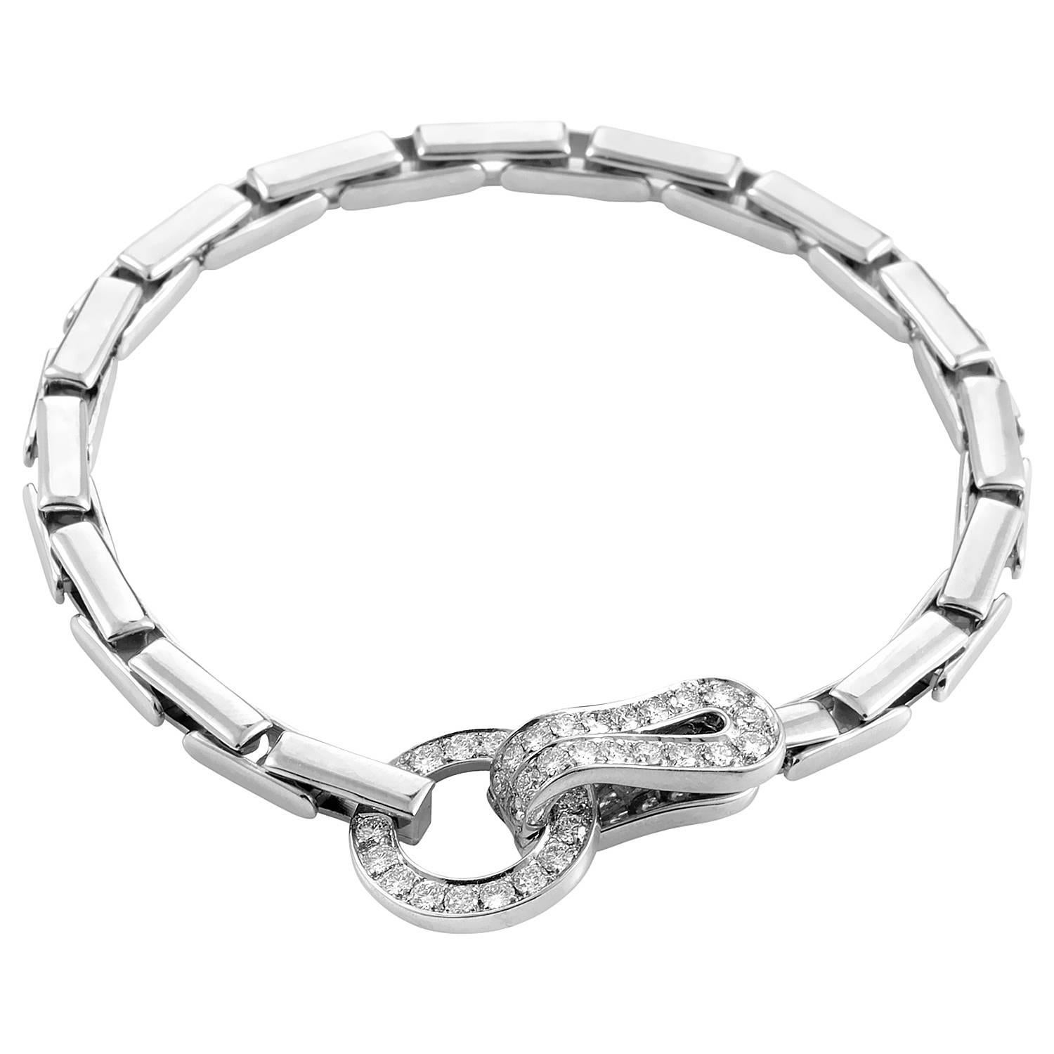 Cartier Agrafe Diamond Gold Hook Bracelet