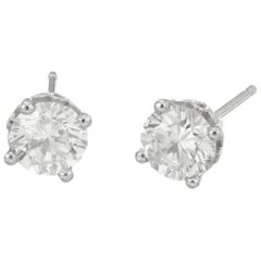 Peter Suchy 1.52 Carat Round Diamond Platinum Stud Earrings