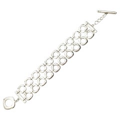 Tiffany & Co. Sterling Silver Double Row Square Cushion Link Bracelet