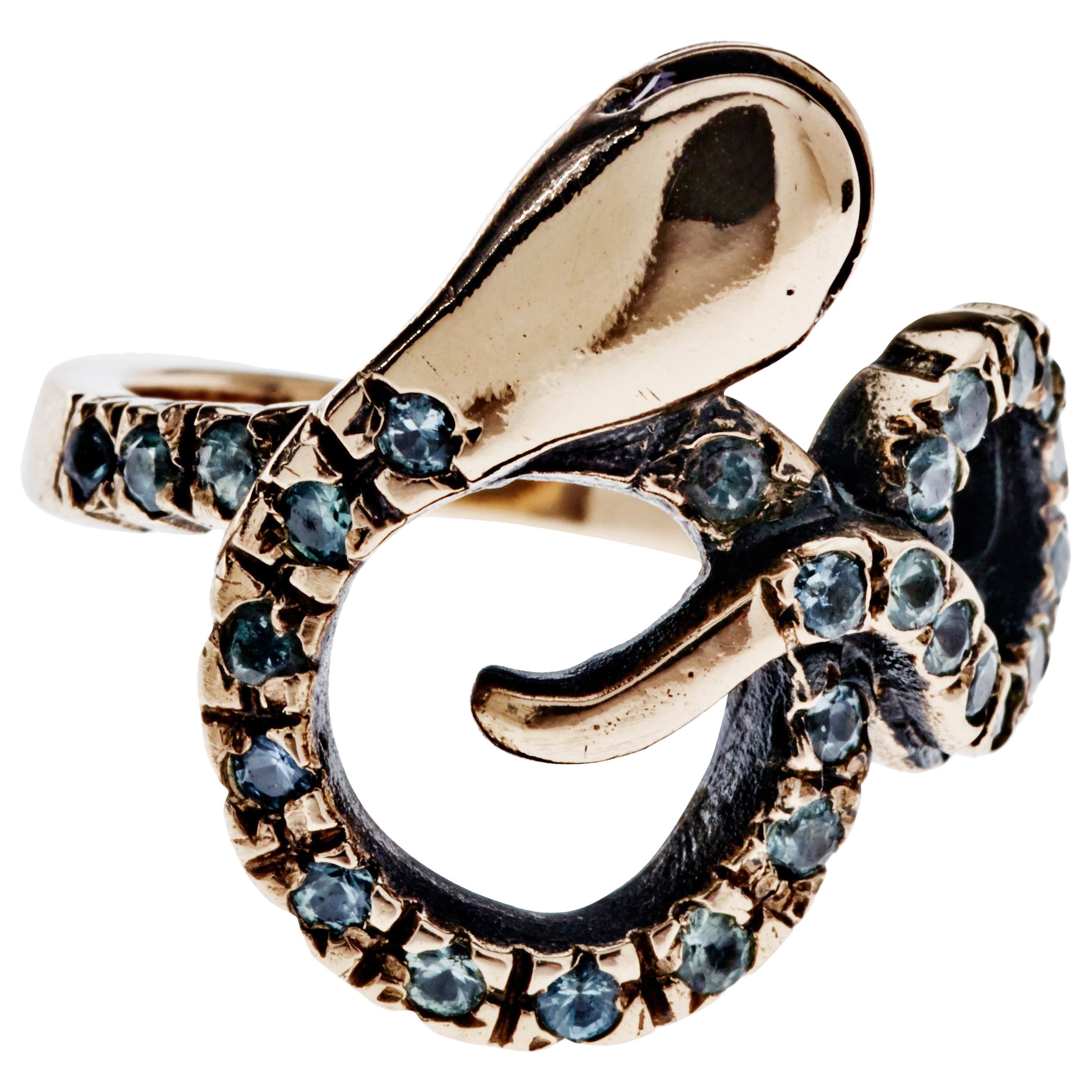 Sapphire Ruby Ring Snake Gold Cocktail Ring J Dauphin