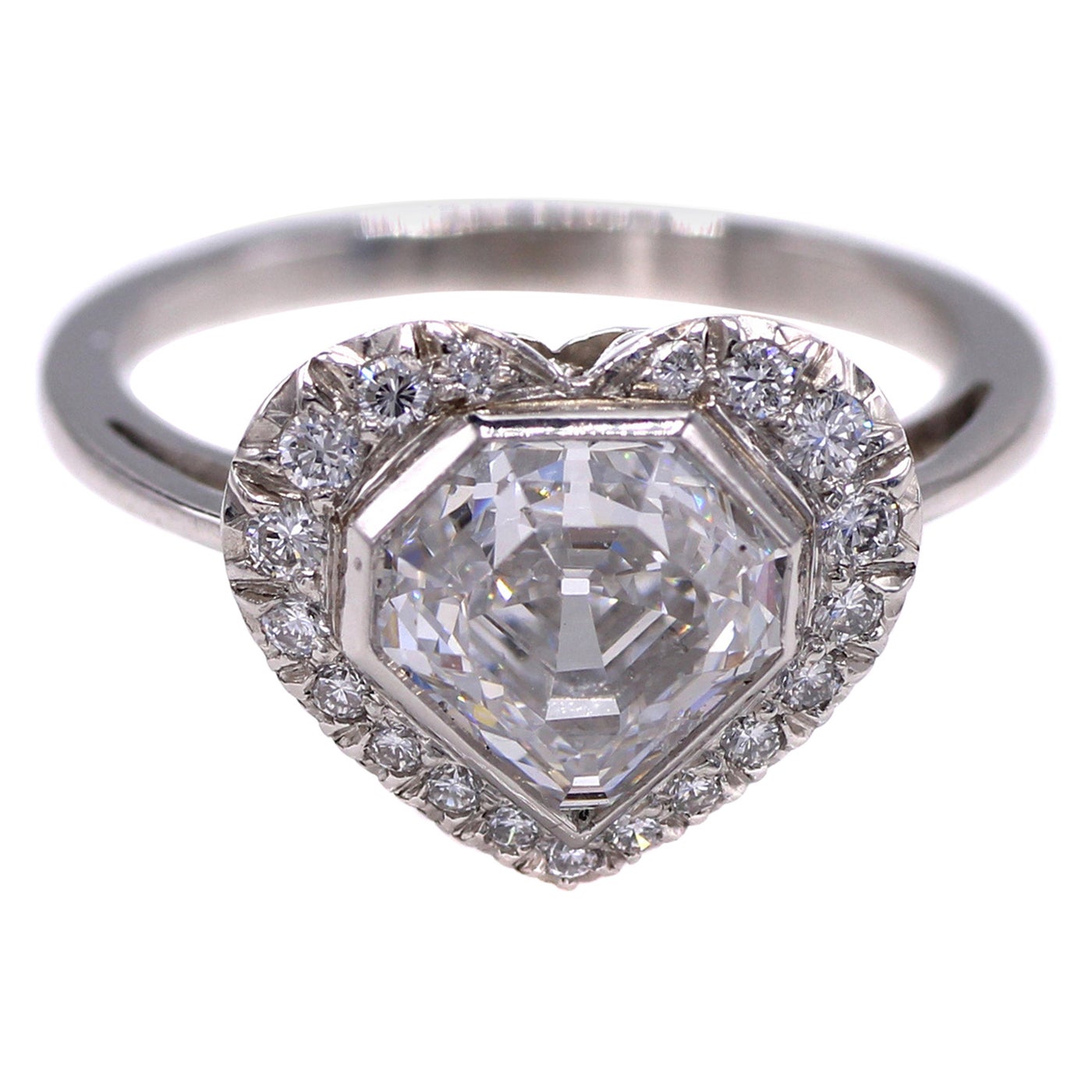 2.05 Carat D VS1 GIA Certified Kite Shape Diamond Platinum Engagement Ring For Sale