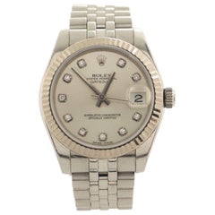 Rolex Oyster Perpetual Datejust Automatic Watch Stainless Steel and White Gold