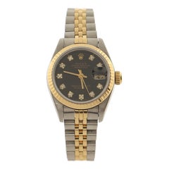 Rolex Oyster Perpetual Montre automatique Datejust en acier inoxydable et or jaune