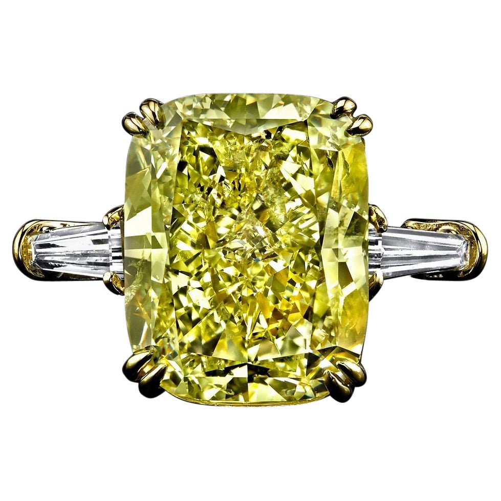 GIA Certified 17.49 Carat Radiant Cut Fancy Light Yellow Diamond Engagement Ring