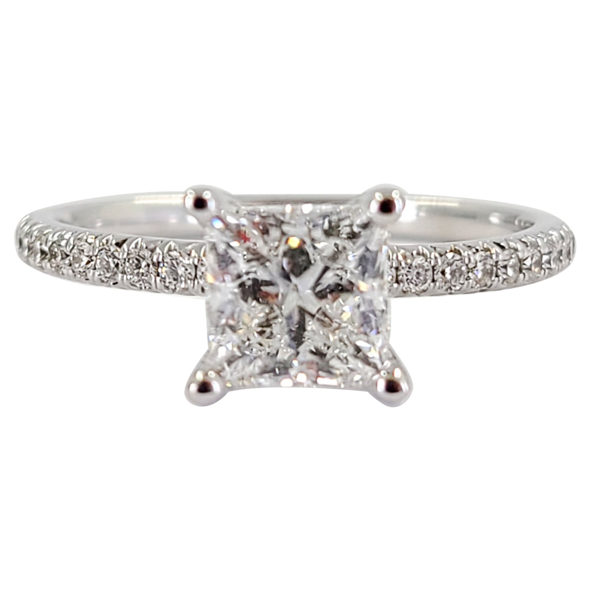 GIA Graded 1.03 Carat Princess Cut Diamond Engagement Ring