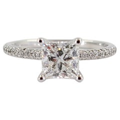 Used GIA Graded 1.03 Carat Princess Cut Diamond Engagement Ring