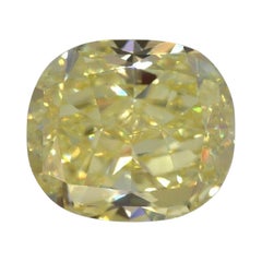GIA Certified 3.01 Carat Cushion Fancy Yellow Diamond