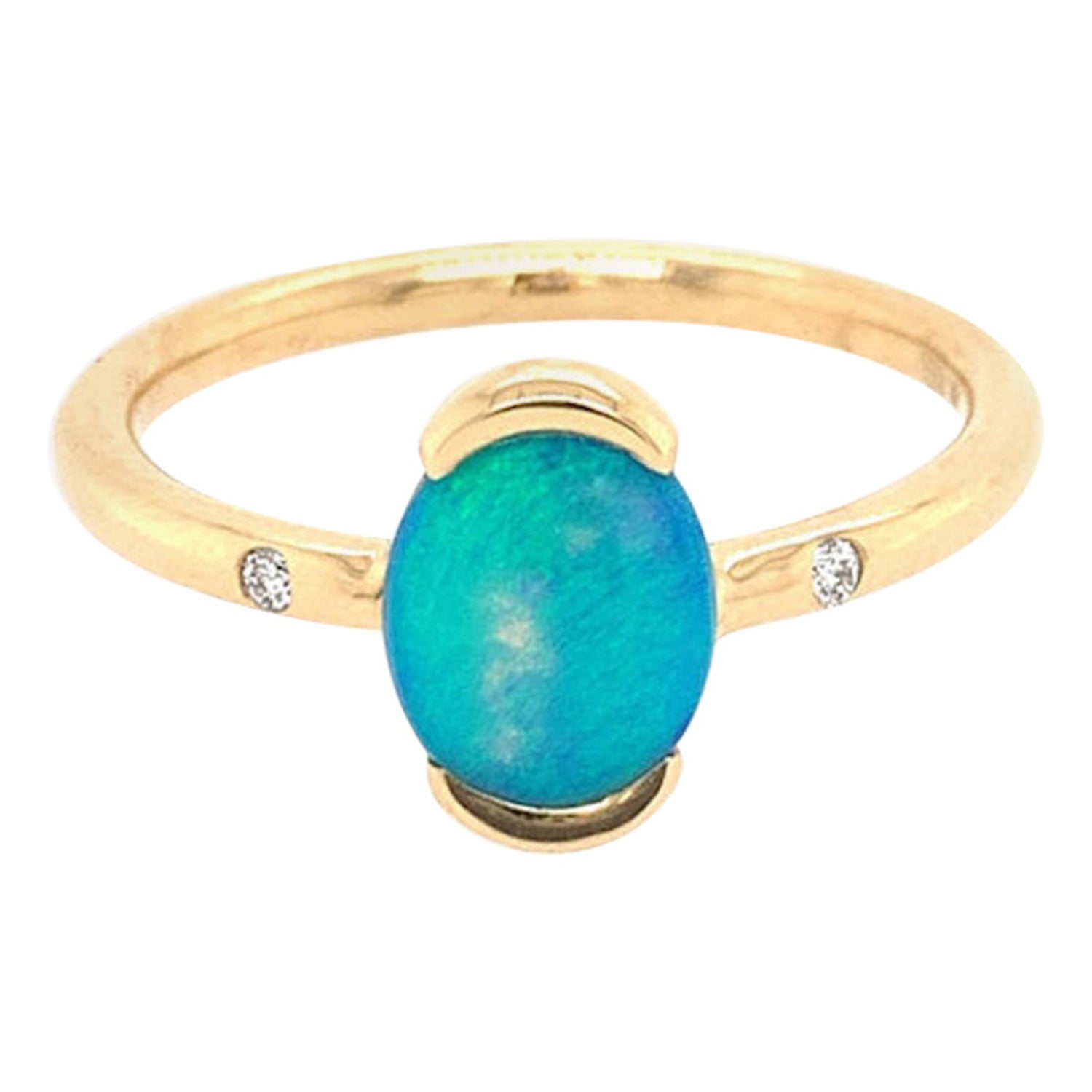 Australian 0.66ct Black Opal Ring in 18k Yellow Gold For at 1stDibs