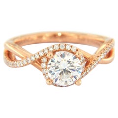 Gabriel & Co. Round Shape Halo Diamond Infinity Semi Mount Ring in 14K Rose Gold
