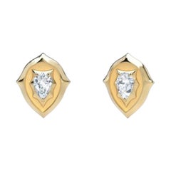 Jade Trau 18 Karat Yellow Gold Envoy Stud Diamond Earrings