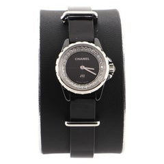 Chanel J12 XS Quartz Watch Ceramic and Stainless Steel with Diamond Flange
