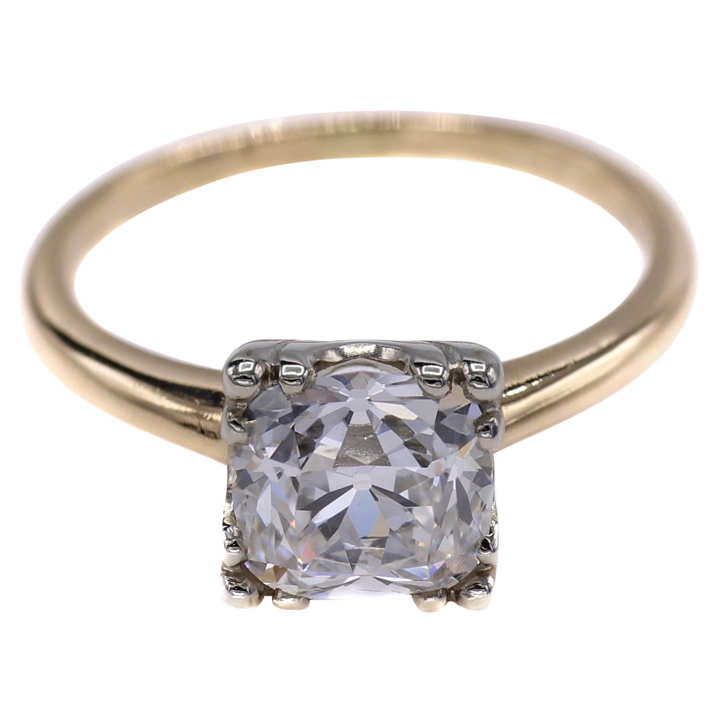 Art Deco Cushion-Cut Diamond Engagement Ring at 1stDibs