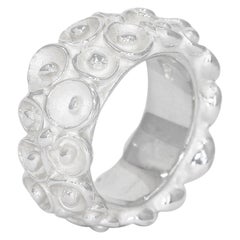 Gitta Pielcke Double Calyxes White Sterling Silver Handmade Ring