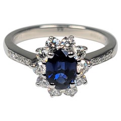Tiffany & Co. Sapphire Diamond Platinum Ring 