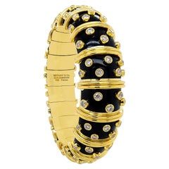 Tiffany & Co. Schlumberger Black Enamel Diamond Bracelet