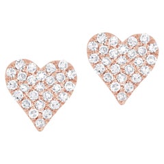 Herzohrringe aus 14 Karat Roségold mit 0,10 Karat Diamanten