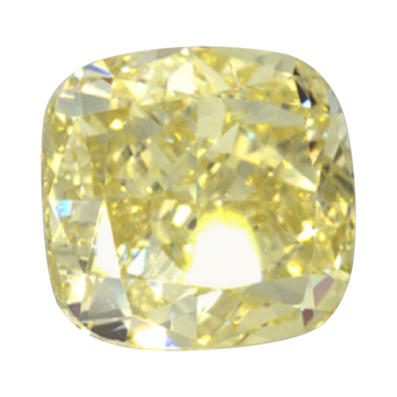 GIA Certified 3.01 Carat Cushion Yellow Diamond For Sale