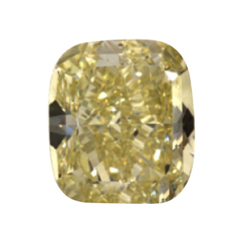 GIA Certified 3.03 Carat Cushion Yellow Diamond