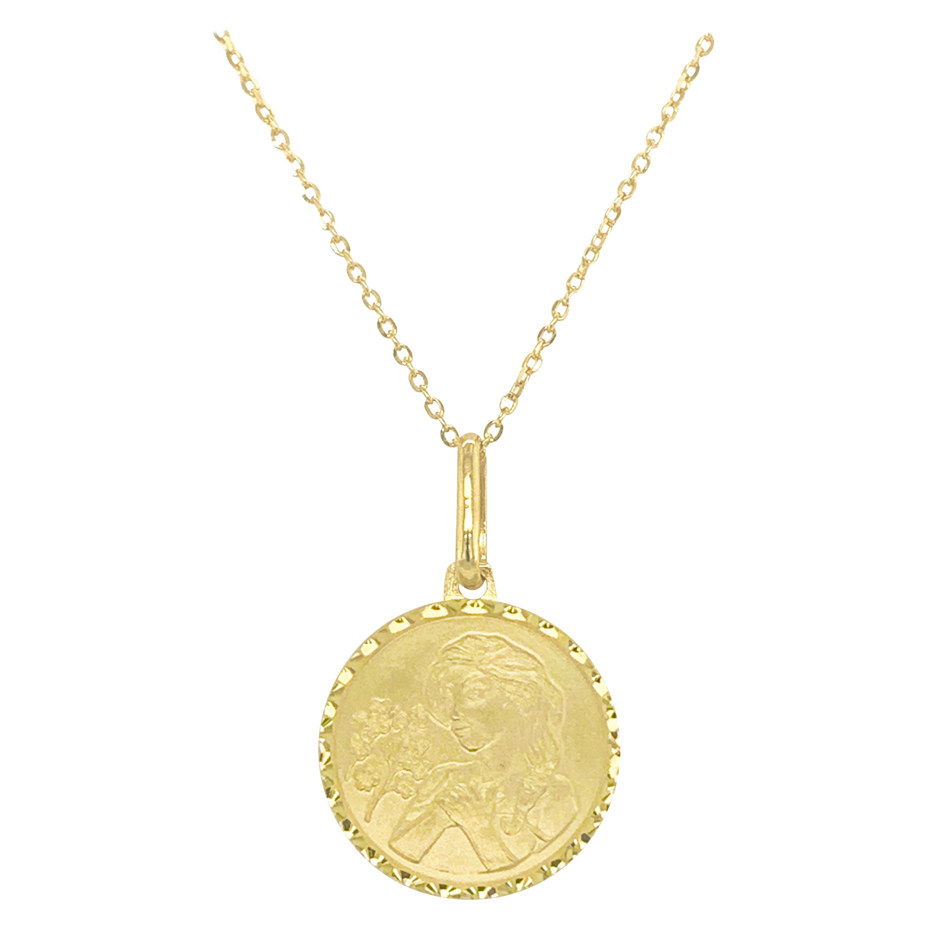 Collar Colgante Zodiaco de Oro Amarillo 14k, Virgo