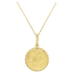 14k Yellow Gold Zodiac Pendant Necklace, Aries