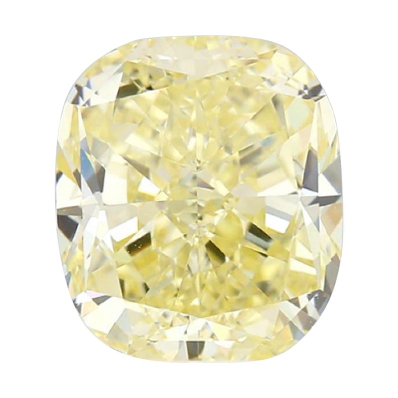 GIA Certified 3.35 Carat Cushion Yellow Diamond