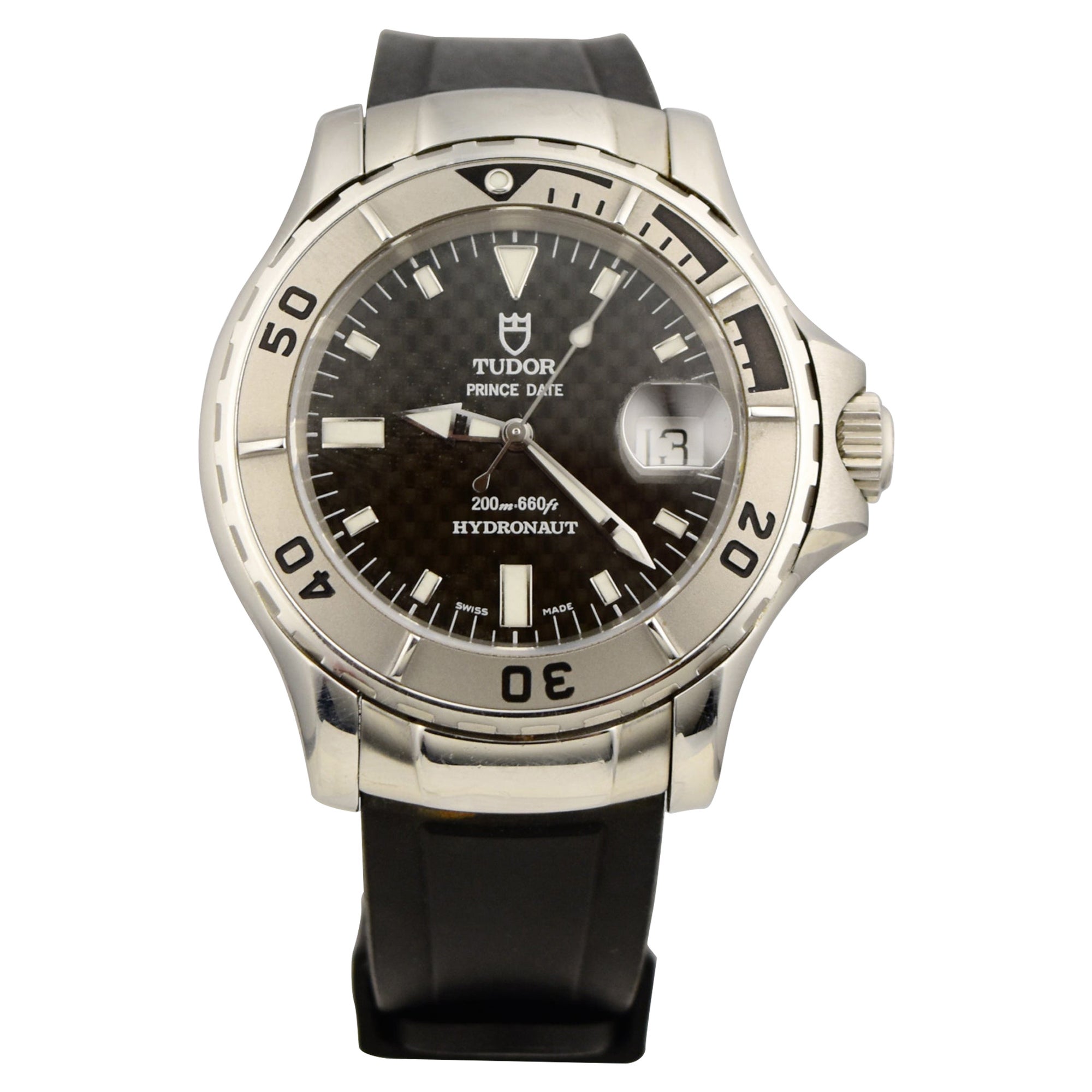 Tudor Hydronaut Prince Date Ref. 89190 Stainless Steel Rubber Strap Watch