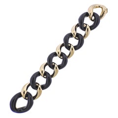 Seaman Schepps Bracelet à maillons en bois d'ébène et or