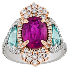 Boysenberry Sapphire Ring, 3.22 Carats