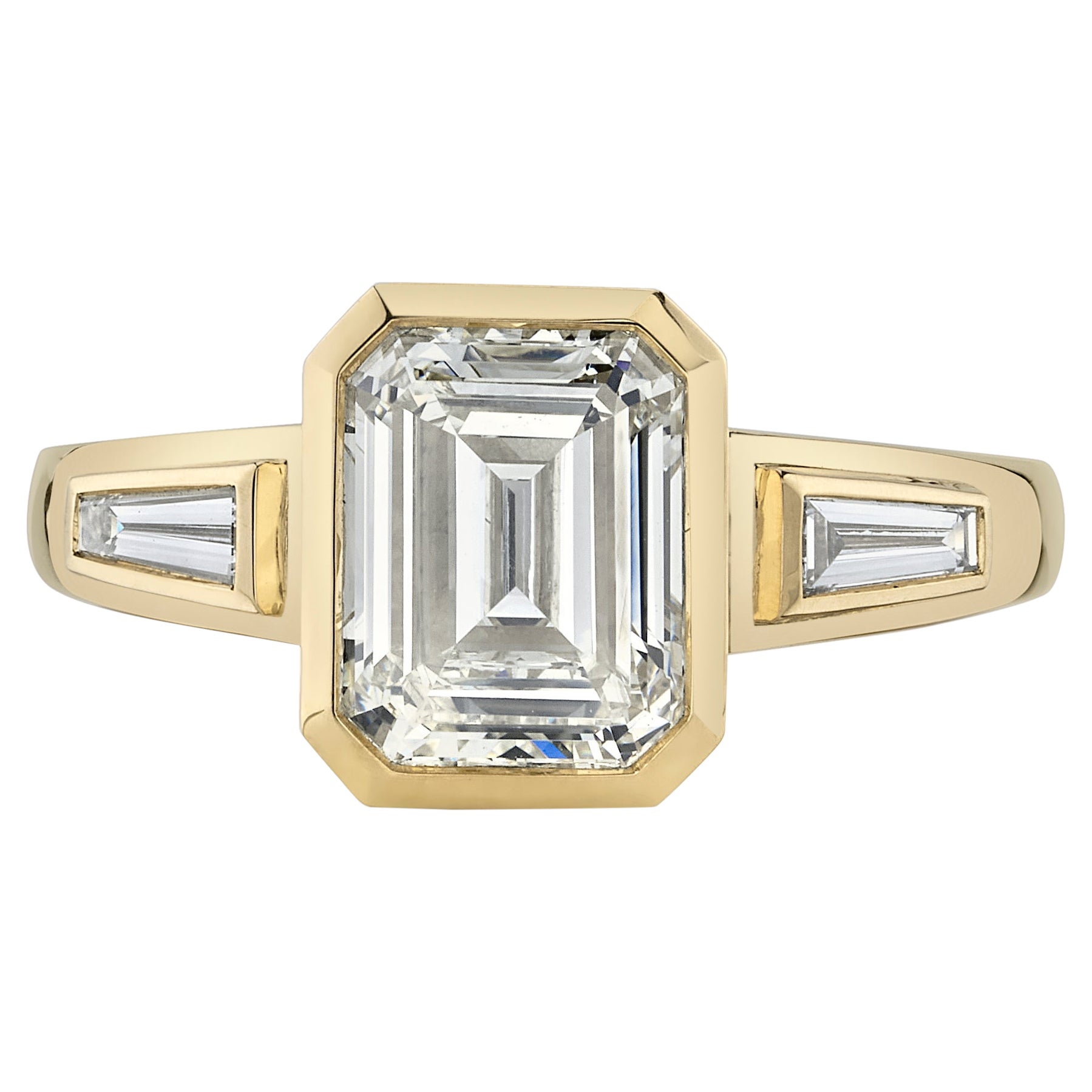 Handcrafted Laurie Emerald Cut Diamond Ring by Single Stone For Sale