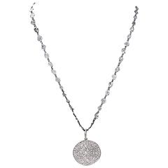 Sliced Diamond Oxidized Sterling Silver Necklace