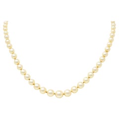 1930's Art Deco Diamond Pearl Platinum Strand Necklace