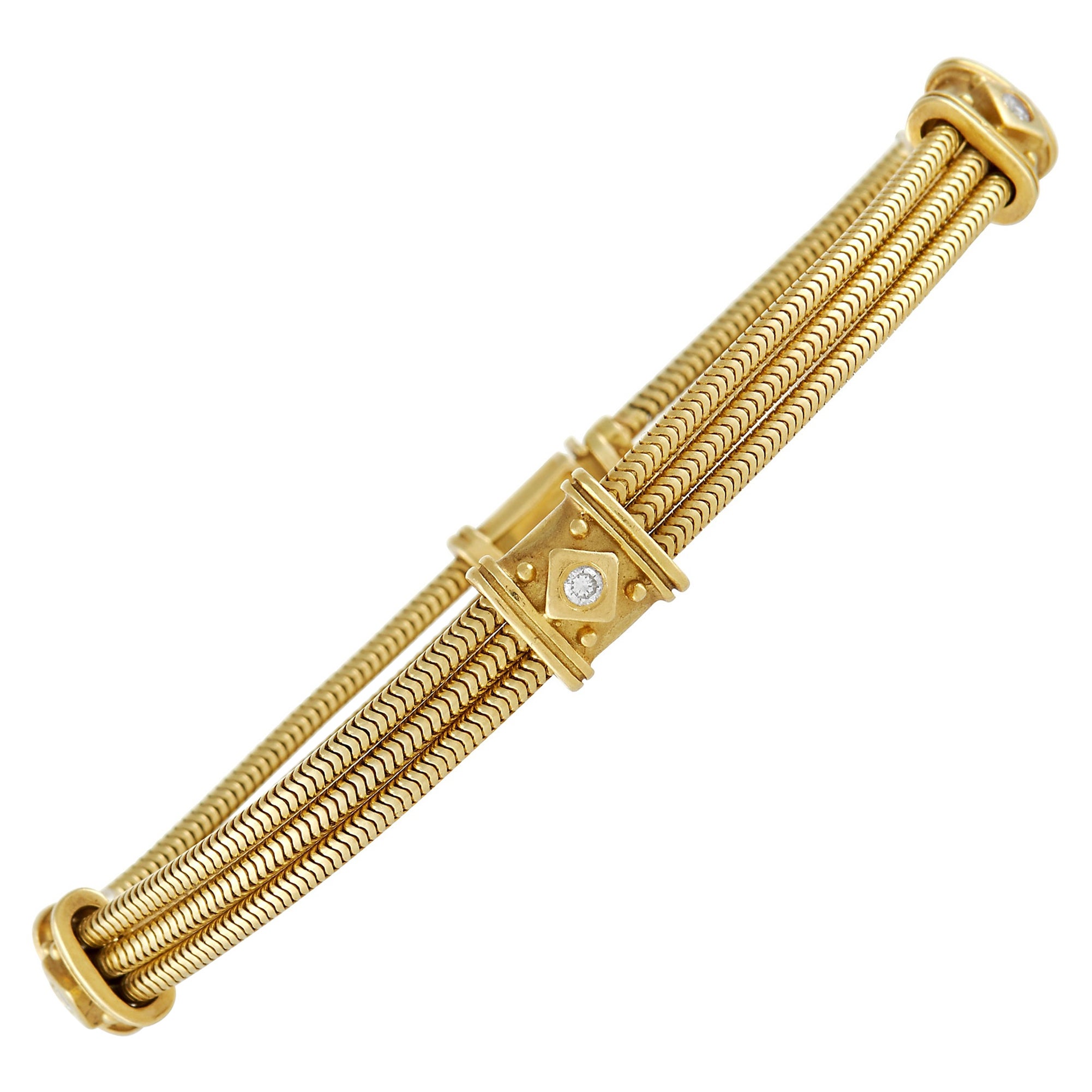 SeidenGang Classic Collection 18K Yellow Gold Diamond Bracelet