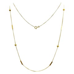 Vintage 18k Yellow Gold Ball Box Chain Necklace