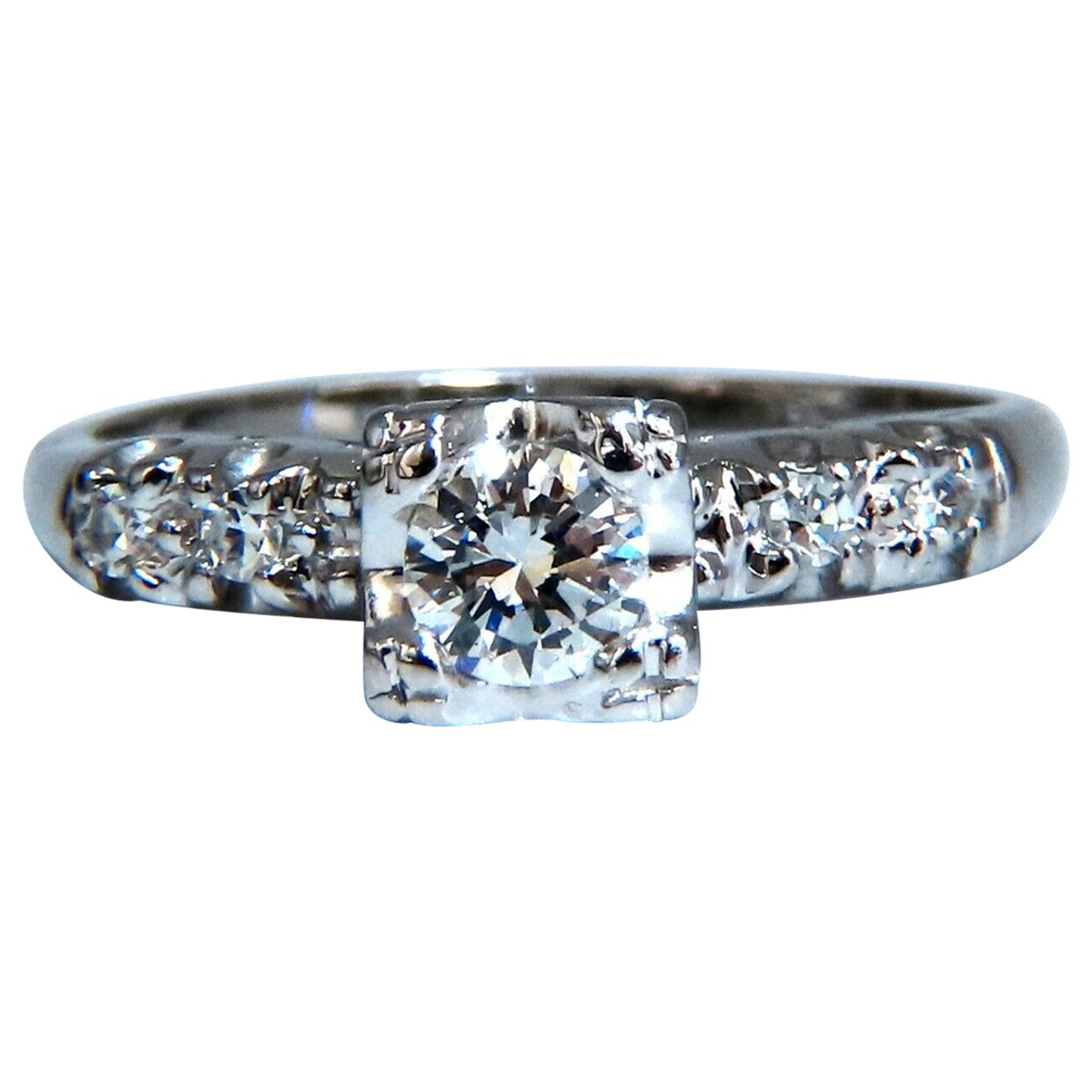 .46ct Natural Round Cut Diamond Ring Vintage 14kt For Sale