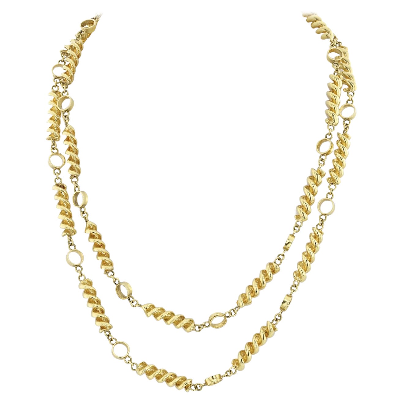 Tiffany & Co. Schlumberger 18K Yellow Gold Stylized Chain Necklace