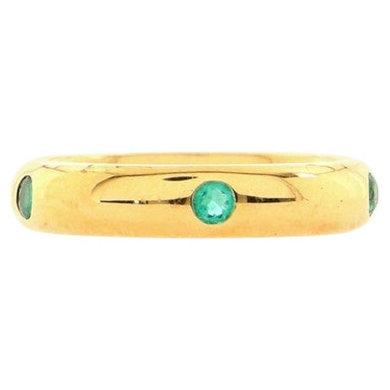 Cartier Stella Band Ring 18K Yellow Gold and Emerald