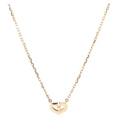 Cartier C Heart de Cartier Pendant Necklace 18K Rose Gold with Diamond XS