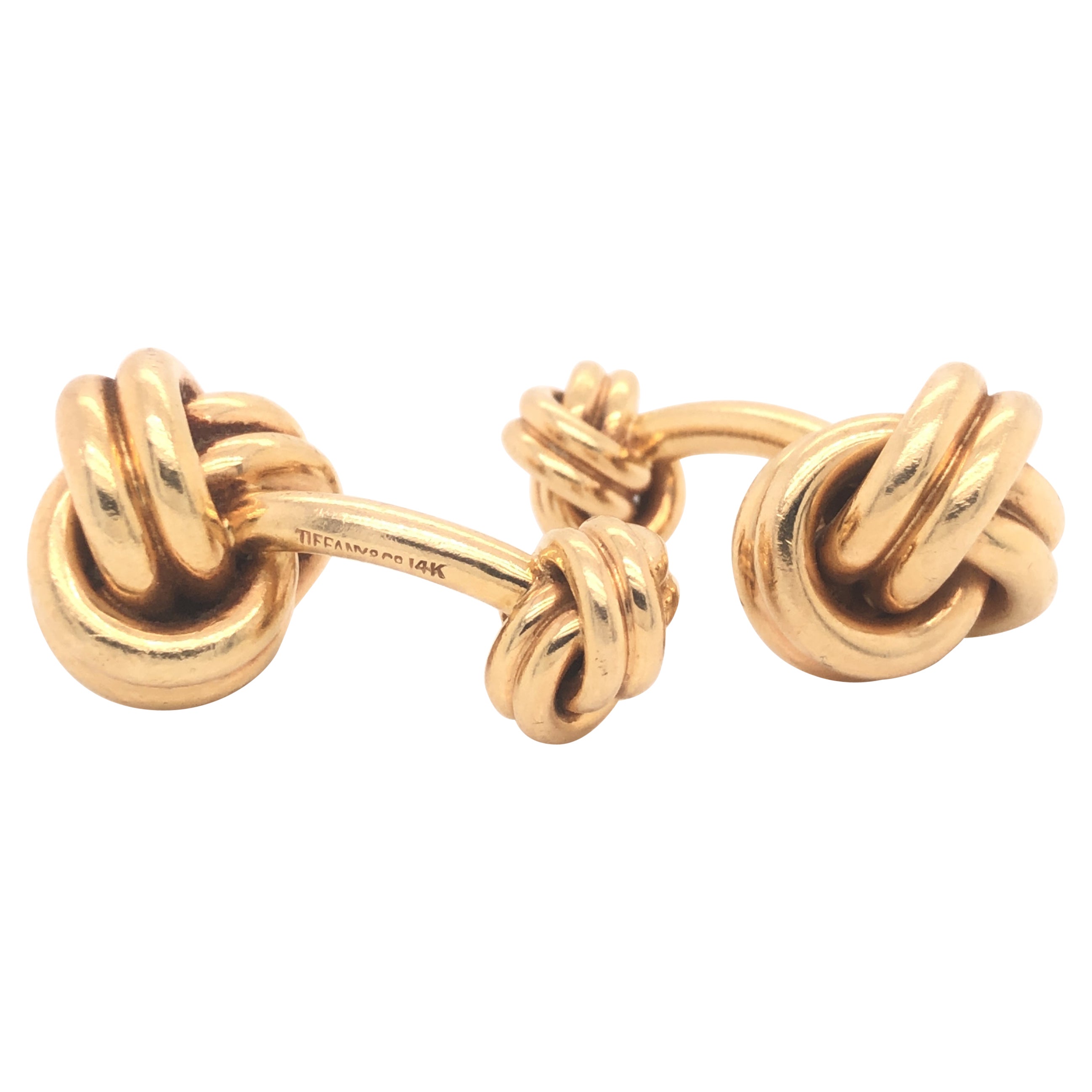 Tiffany & Co. Double Knot Vintage Cuff Links 14K Yellow Gold