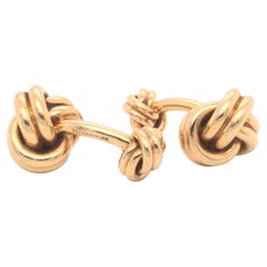 Tiffany & Co. Double Knot Vintage Cuff Links 14K Yellow Gold