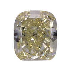 GIA Certified 5.27 Carat Cushion Fancy Yellow Diamond