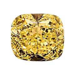GIA Certified 5.01 Carat Cushion Fancy Yellow Diamond