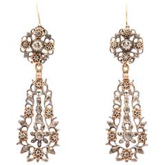 Stunning Silver Diamond Gold Chandelier Earrings 3
