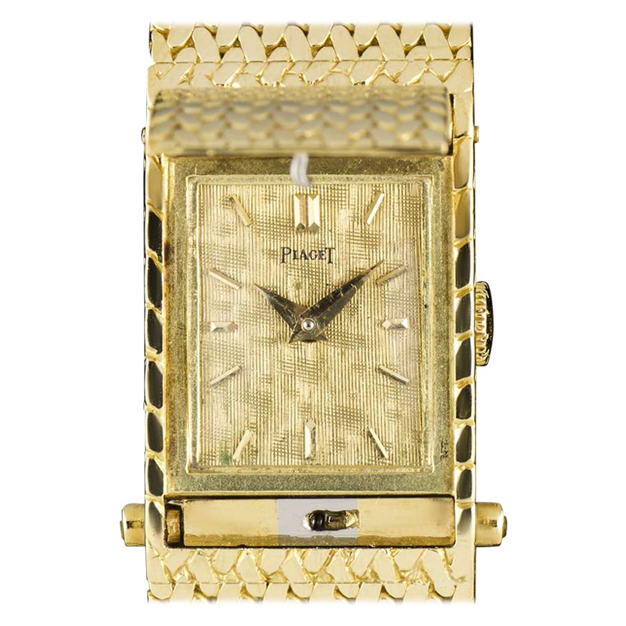 Piaget Concealed Case Cocktail Dress Watch 18k Yellow Gold Champagne Dial