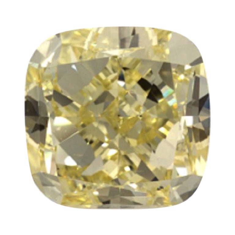 GIA Certified 4 Carat Cushion Yellow Diamond For Sale